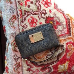 Michael Kors logo wristlet